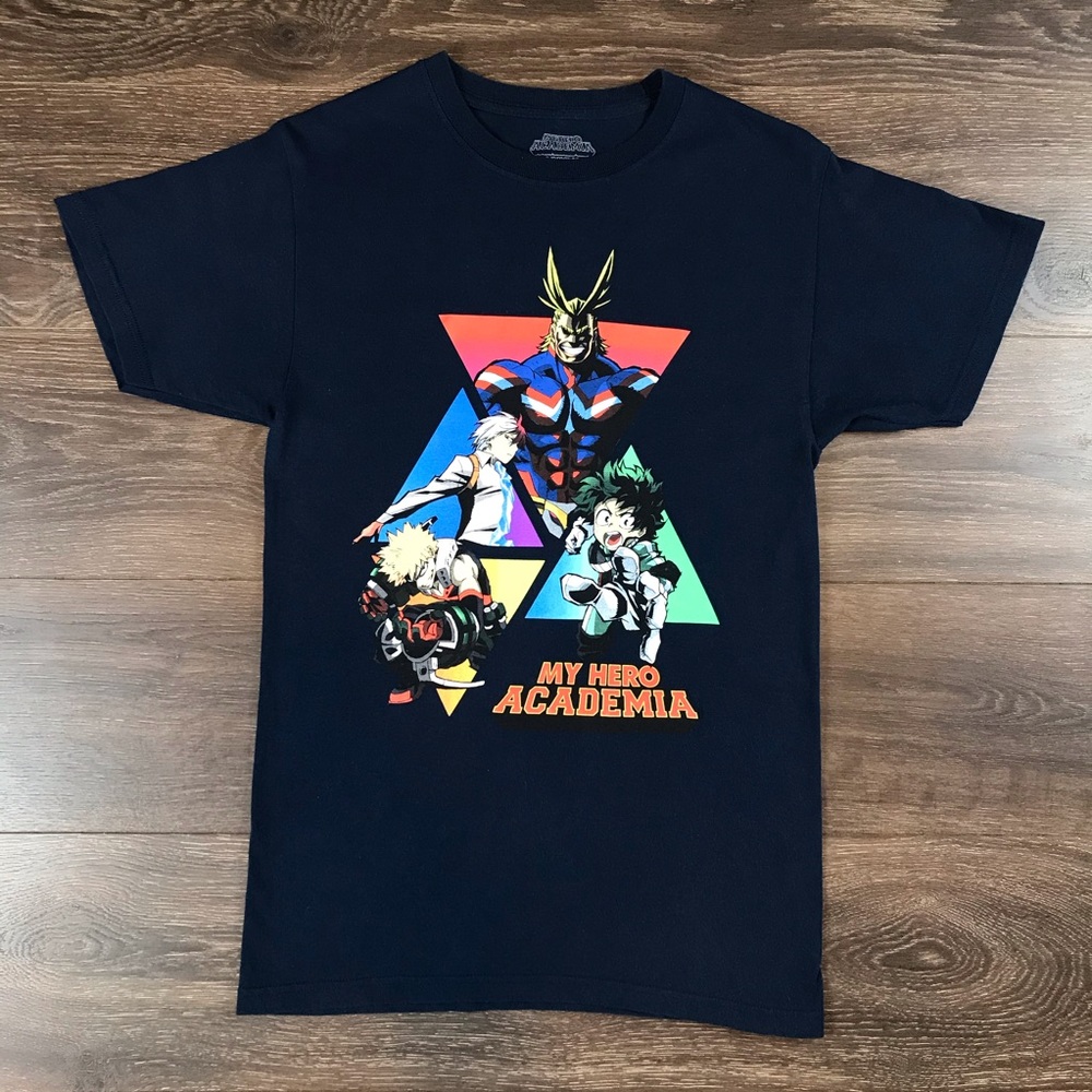 My Hero Academia Funimation Men’s Cartoon Anime Superhero’s Navy Blue Shirt Sz S